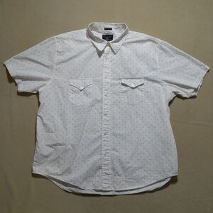 American Eagle VTG Slimfit White - small squares Short Sleeve Shirt - Men's XXL